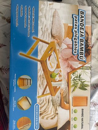 Bandeja Bambú Patas Plegables 50x30x23.5cm