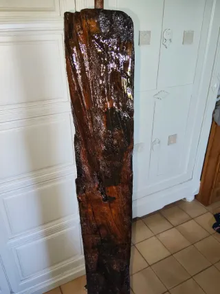 Lámpara de pie rústica madera y yute