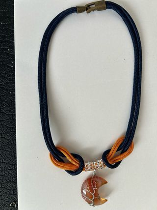 Collar Creciente Luna Árbol Plata