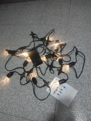 12 lampade -cavo grosso luminoso 7M energia solare