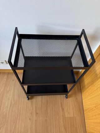 Carro auxiliar 3 estantes metal negro