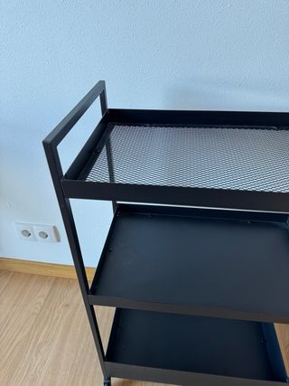 Carro auxiliar 3 estantes metal negro