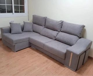 Sofa chaise longue gris claro transporte gratis