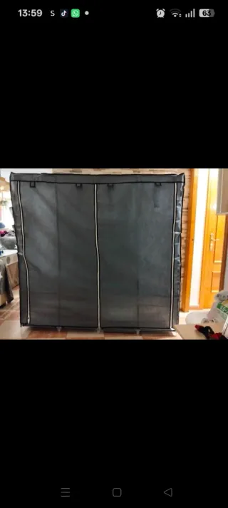 Ropero Gris Tela y Metal