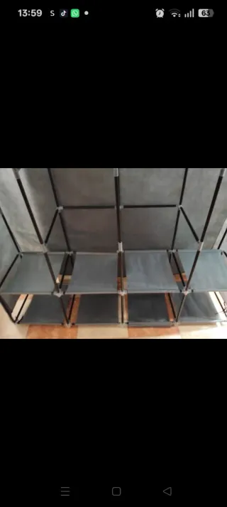 Ropero Gris Tela y Metal