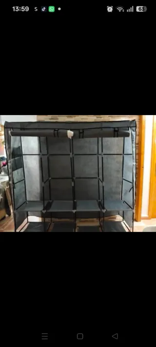 Ropero Gris Tela y Metal