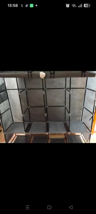 Ropero Gris Tela y Metal