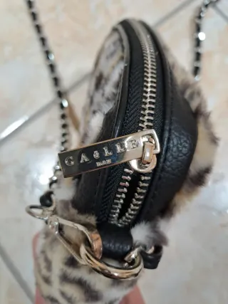 Gaëlle Paris Borsetta Finta Pelliccia Leopardata