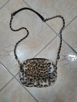 Gaëlle Paris Borsetta Finta Pelliccia Leopardata