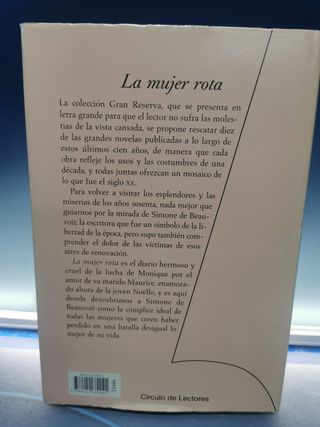 libro La mujer rota - Simone de Beauvoir, circulo de lectores