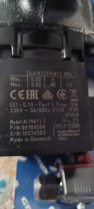 Bomba Circuladora Grundfos ALPHA1 L 25-60