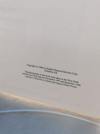 libro, The intifada, edición uk, 1988