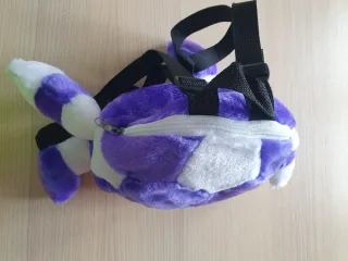 Zainetto peluche viola e bianco