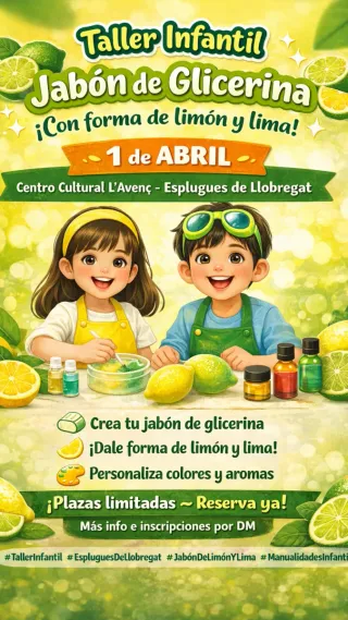 Taller de jabón para niños Esplugues día 1 abril