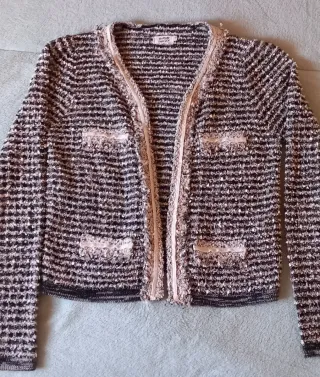 Casaco malha Molly Bracken preto e branco M