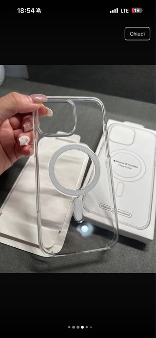 Cover iPhone 16 Pro Max trasparente MagSafe