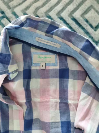 Camisa cuadros azul y rosa