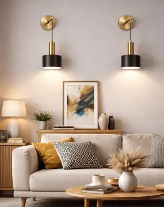 Set 2 applique moderne wireless Gold&black