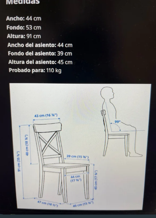 Sillas Ingolf Ikea x4