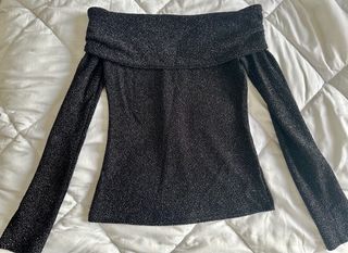 Top ba&sh negro brillante