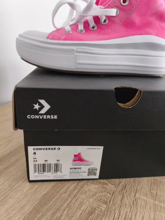 Converse All Star plataforma rosa talla 36