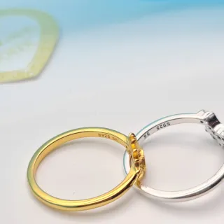 Anello doppio sole luna argento 925 dorato tg 8/56