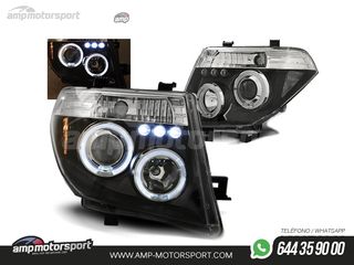 FAROS DELANTEROS OJOS DE ANGEL PARA NISSAN NAVARA D40