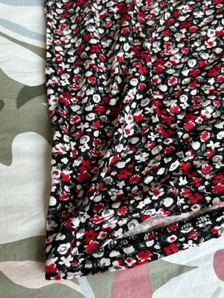 Abito estivo floreale rosso e nero Vintage