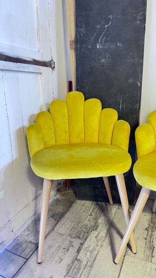 Juego de 2 Sillas Decorativas Amarillas