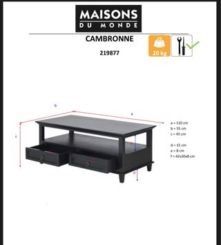 Tavolino nero Cambronne Maisons Du Monde