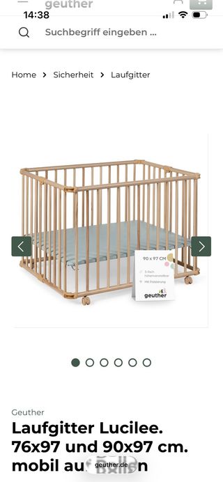 Parque infantil madera Geuther 90x97cm (corralito)