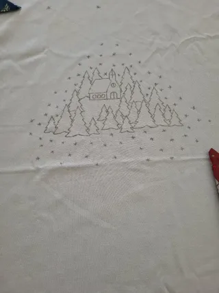 Mantelería de Navidad pintada a mano