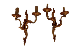 Pareja Apliques Franceses Bronce