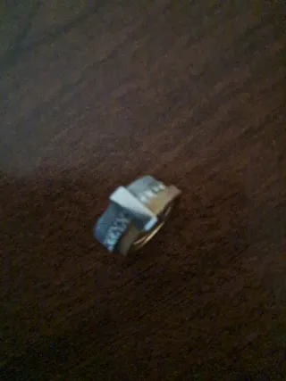 Anello acciaio oro e argento