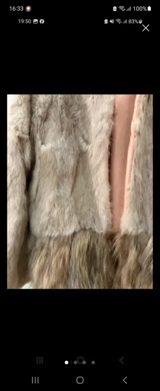 Abrigo de pelo rosa y marrón