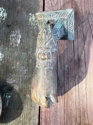 Battente antico mano bronzo/ottone