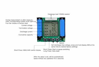 Pacchetto 2 tester per capacità batterie litio 18650