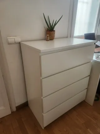 Cajonera MALM Ikea Blanca 4 Cajones