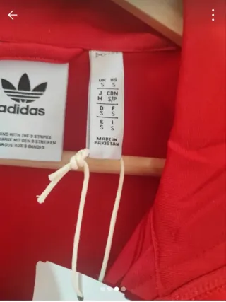 Chaqueta Adidas Roja con Rayas Blancas