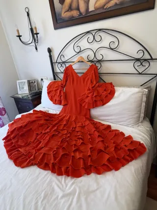 Vestido Flamenca Naranja-Talla S