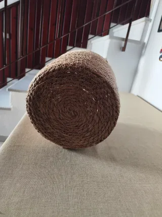 Cesta decorativa mimbre con asas