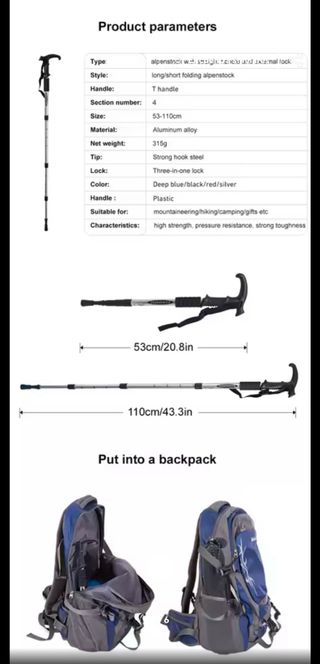 Bastón moderno extensible regulable.