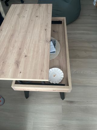 Mesa auxiliar elevable madera y metal