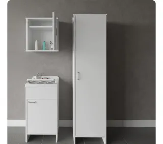 Columna de baño Negrari blanca de resina 182x40cm