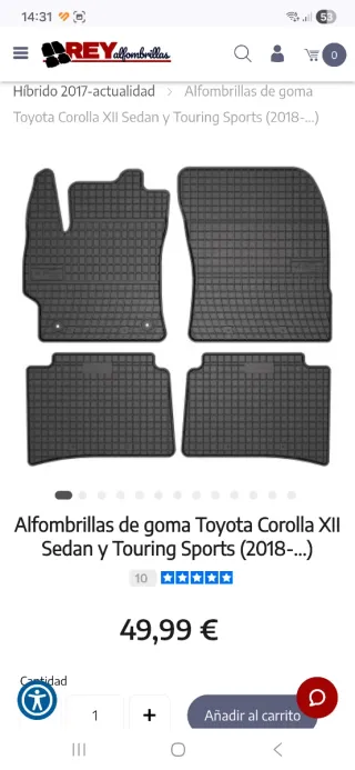 Alfombrillas Toyota Corolla Sedán Híbrido
