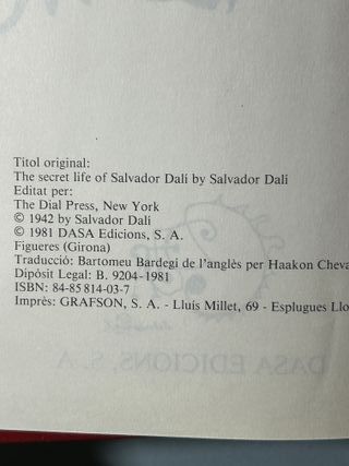 Vida secreta de SALVADOR DALI 1981