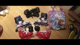 Patines rosas con protecciones