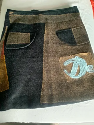 Falda Desigual Patchwork Marrón y Negra