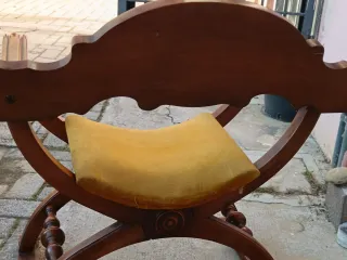 Sedia Stile Impero Vintage Velluto Legno