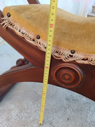 Sedia Stile Impero Vintage Velluto Legno